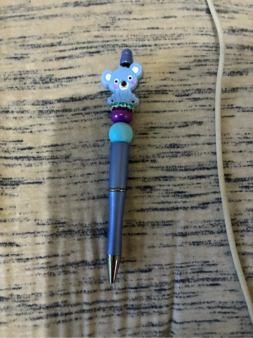 Cute Blue Koala Beaded Ballpoint Pen - Fun Kids Stationery